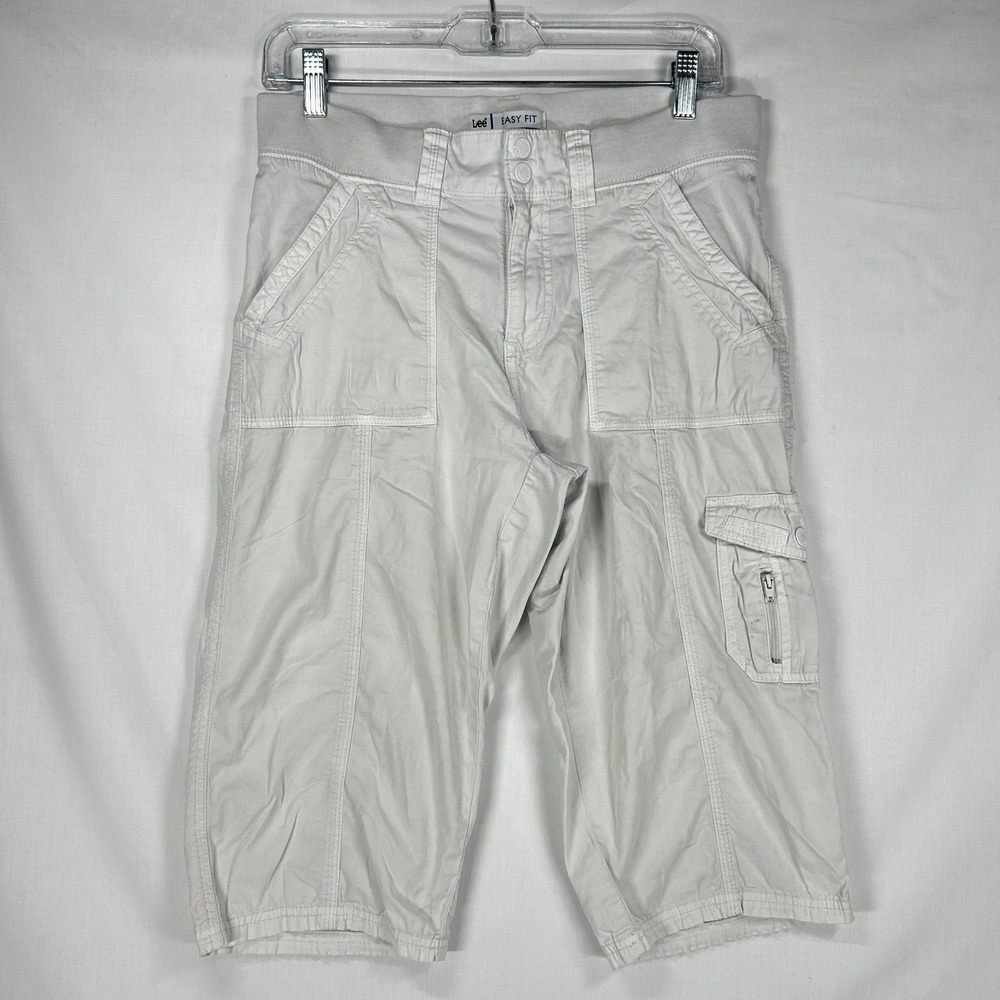 Lee Easy Fit Off-White Utility Cargo Capris Shorts